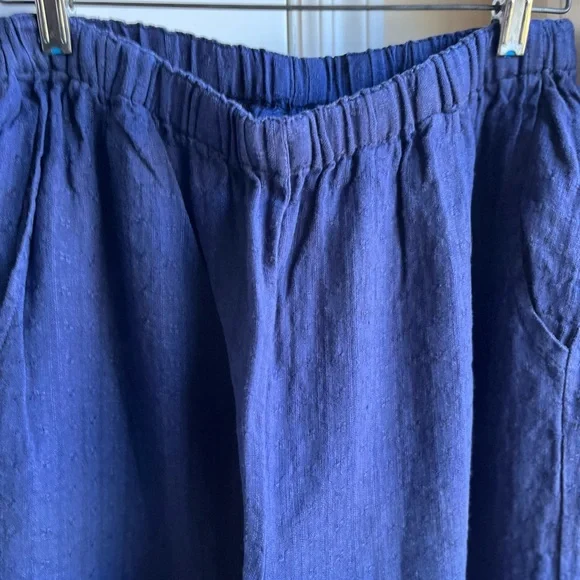 FLAX Vinatge Linen Blue Pants - Picture 3 of 5